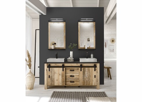 Valamukapp + 2 valamut SHERWOOD pruun / hall, 164x43xH91 cm