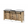 Valamukapp + 2 valamut SHERWOOD pruun / hall, 164x43xH91 cm