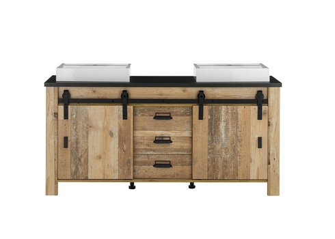 Valamukapp + 2 valamut SHERWOOD pruun / hall, 164x43xH91 cm