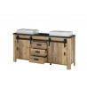 Valamukapp + 2 valamut SHERWOOD pruun / hall, 164x43xH91 cm
