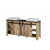 Valamukapp + 2 valamut SHERWOOD pruun / hall, 164x43xH91 cm