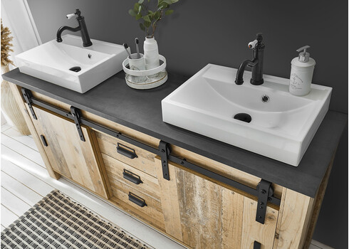 Valamukapp + 2 valamut SHERWOOD pruun / hall, 164x43xH91 cm