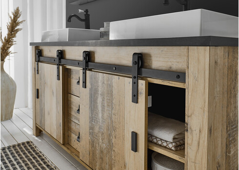 Valamukapp + 2 valamut SHERWOOD pruun / hall, 164x43xH91 cm