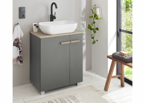 Valamukapp + valamu SOLID antratsiit, 60x40xH82 cm