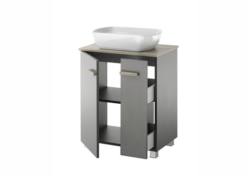 Valamukapp + valamu SOLID antratsiit, 60x40xH82 cm