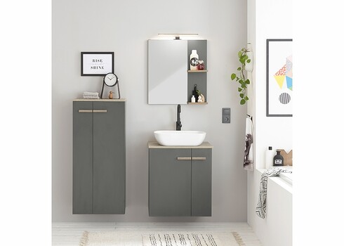 Valamukapp + valamu SOLID antratsiit, 60x40xH82 cm