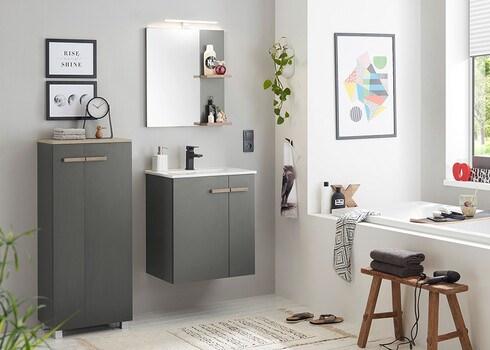 Vannitoapeegel SOLID antratsiit, 60x12xH70 cm