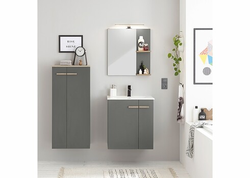 Valamukapp + valamu SOLID antratsiit, 60x40xH70 cm