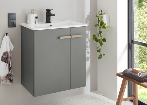 Valamukapp + valamu SOLID antratsiit, 60x40xH70 cm