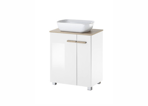 Valamukapp + valamu SOLID valge kõrgläige, 60x40xH82 cm
