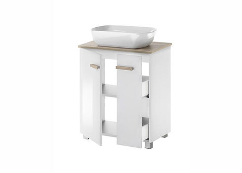 Valamukapp + valamu SOLID valge kõrgläige, 60x40xH82 cm