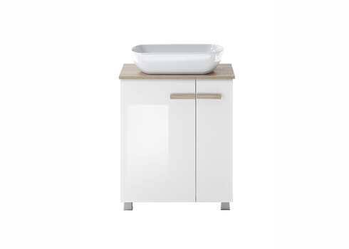 Valamukapp + valamu SOLID valge kõrgläige, 60x40xH82 cm