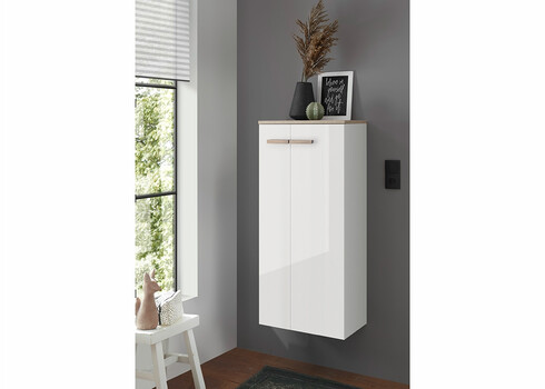 Vannitoakapp SOLID valge kõrgläige, 51x30xH115 cm