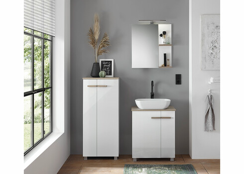 Vannitoapeegel SOLID valge läige, 60x12xH65 cm