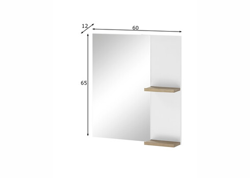 Vannitoapeegel SOLID valge läige, 60x12xH65 cm