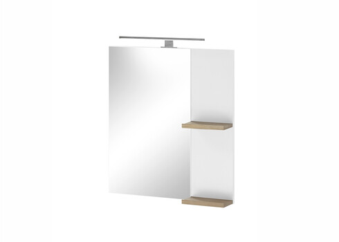 Vannitoapeegel valgustusega SOLID valge läige, 60x12xH70 cm