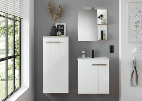 Valamukapp + valamu SOLID valge läige, 60x40xH70 cm