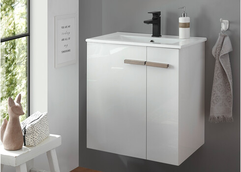 Valamukapp + valamu SOLID valge läige, 60x40xH70 cm