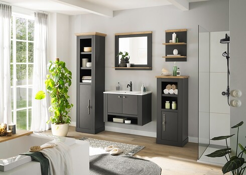 Vannitoakapp WESTMINSTER tumehall / tamm, 50x40xH119 cm
