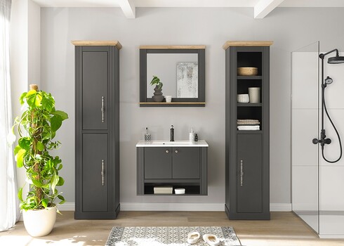 Vannitoakapp WESTMINSTER tumehall / tamm, 50x41xH203 cm