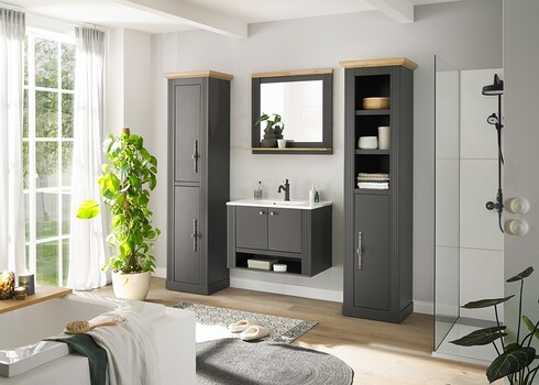 Vannitoakapp WESTMINSTER tumehall / tamm, 50x41xH203 cm