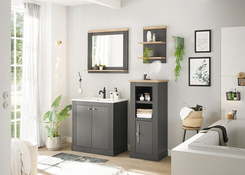 Seinariiul WESTMINSTER tumehall / tamm, 40x20xH59 cm