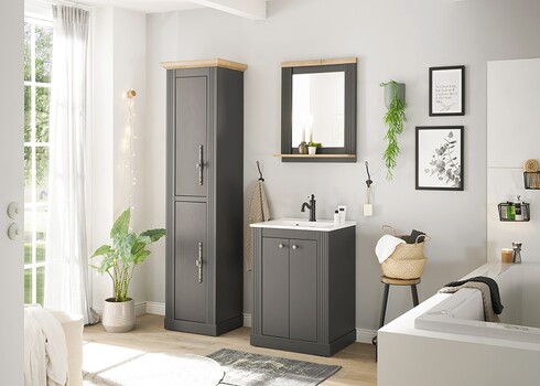 Seinapeegel WESTMINSTER tumehall / tamm, 60x15xH75 cm