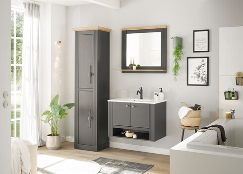 Seinapeegel WESTMINSTER tumehall / tamm, 80x15xH75 cm