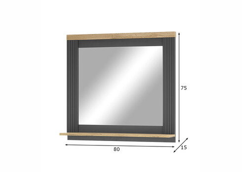 Seinapeegel WESTMINSTER tumehall / tamm, 80x15xH75 cm