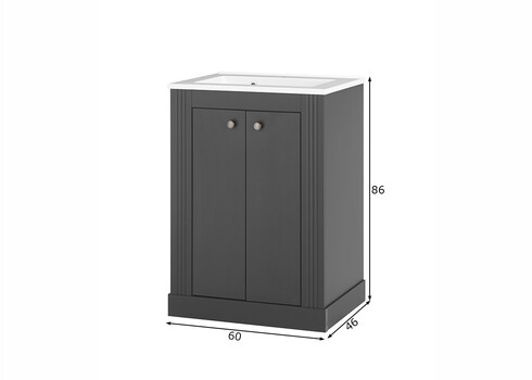 Valamukapp WESTMINSTER tumehall / tamm, 60x46xH86 cm