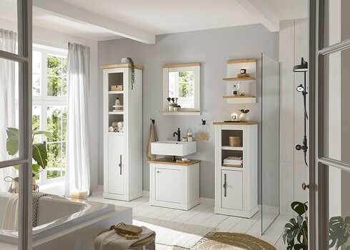 Vannitoakapp WESTMINSTER valge mänd / tamm, 50x40xH119 cm