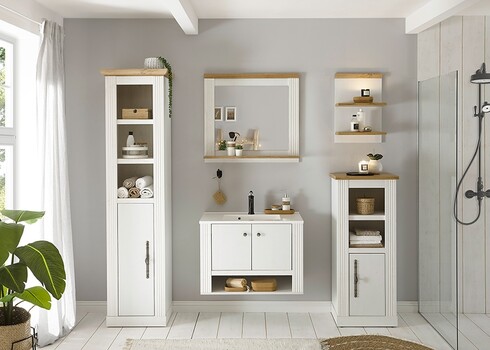 Vannitoakapp WESTMINSTER valge mänd / tamm, 50x40xH119 cm