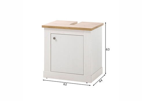 Valamukapp WESTMINSTER valge mänd / tamm, 62x44xH63 cm