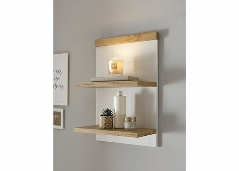 Seinariiul WESTMINSTER valge mänd / tamm, 40x20xH59 cm