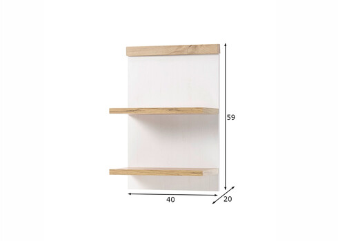 Seinariiul WESTMINSTER valge mänd / tamm, 40x20xH59 cm
