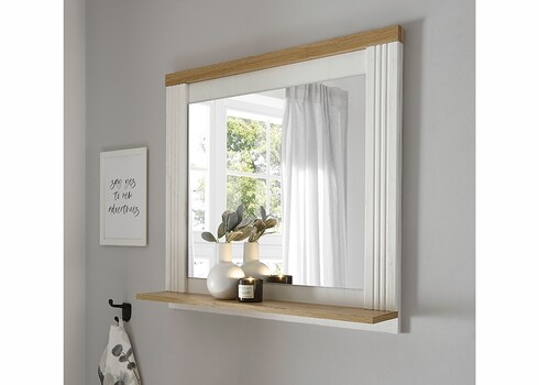 Seinapeegel WESTMINSTER valge mänd / tamm, 80x15xH75 cm