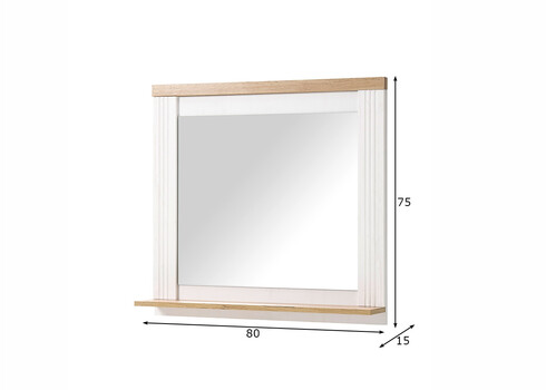 Seinapeegel WESTMINSTER valge mänd / tamm, 80x15xH75 cm