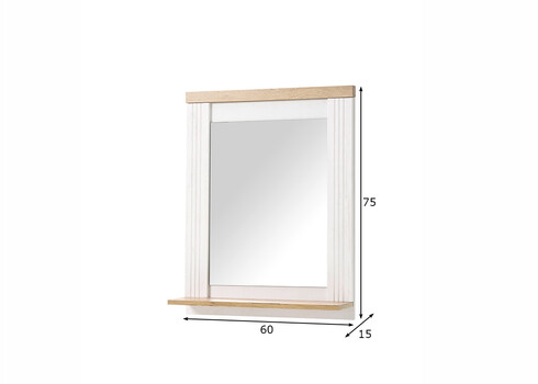 Seinapeegel WESTMINSTER valge mänd / tamm, 60x15xH75 cm