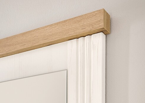 Seinapeegel WESTMINSTER valge mänd / tamm, 60x15xH75 cm