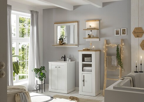 Valamukapp WESTMINSTER valge mänd / tamm, 60x46xH86 cm