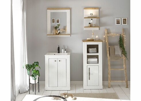 Valamukapp WESTMINSTER valge mänd / tamm, 60x46xH86 cm