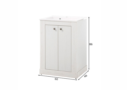 Valamukapp WESTMINSTER valge mänd / tamm, 60x46xH86 cm