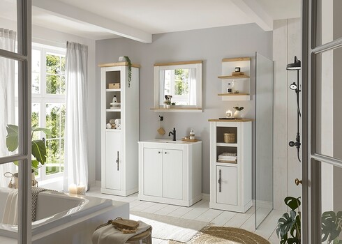 Valamukapp WESTMINSTER valge mänd / tamm, 80x46xH86 cm