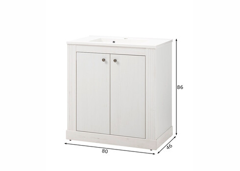 Valamukapp WESTMINSTER valge mänd / tamm, 80x46xH86 cm