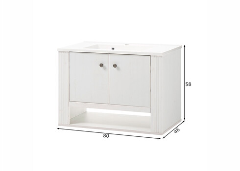 Valamukapp WESTMINSTER valge mänd / tamm, 80x46xH58 cm