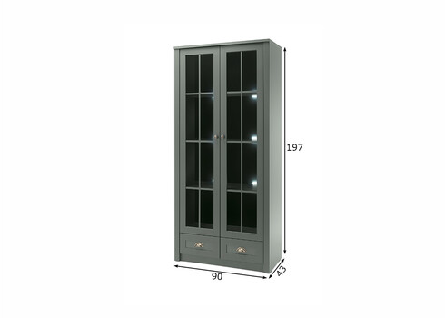 Vitriinkapp ASCOT tumeroheline, 90x43xH197 cm