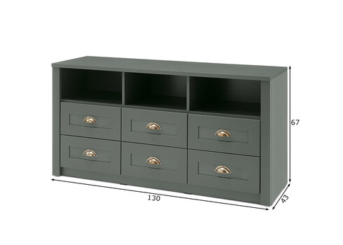 Tv-alus ASCOT tumeroheline, 130x43xH60 cm