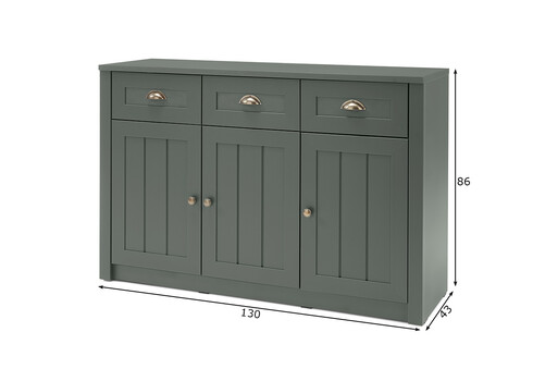 Kummut ASCOT tumeroheline, 130x43xH86 cm