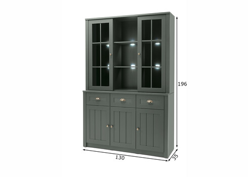 Puhvetkapp ASCOT tumeroheline, 130x43x196 cm