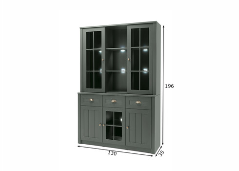 Puhvetkapp ASCOT tumeroheline, 130x43x196 cm